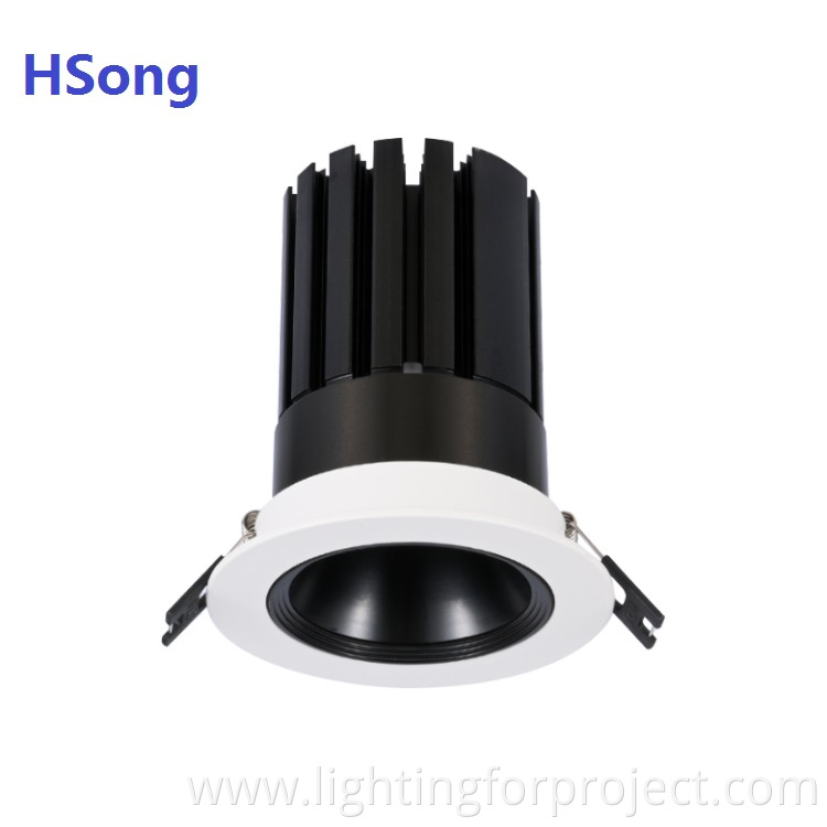 Hot selling 12w cob led downlight with honeycomb 7w 10w 20w 30w 40w led recessed cob spotlight anti glare ugr 9